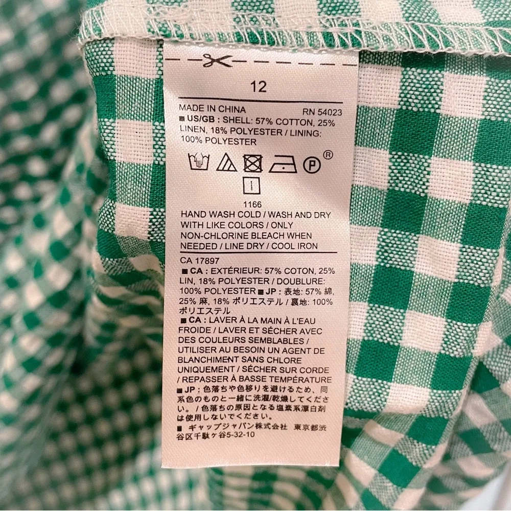 Banana Republic Green and White Gingham Midi Dress - Picture 8 of 9